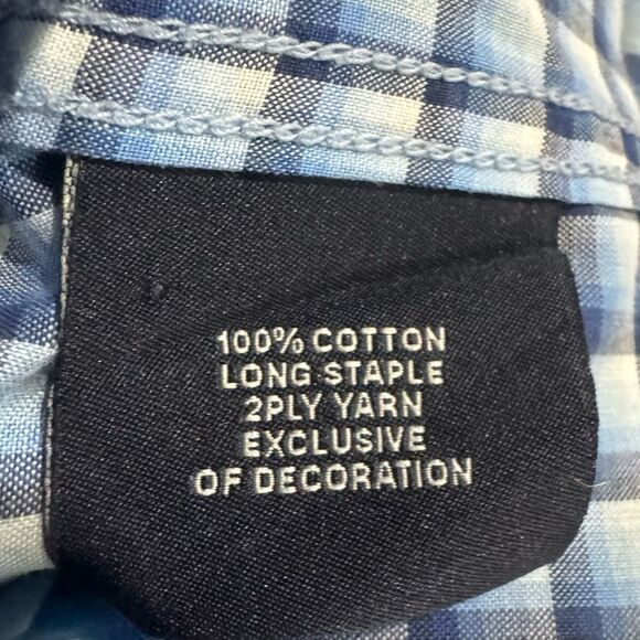 Tailorbyrd Mens 100% Cotton Long Sleeve Button Up Blue Plaid Shirt Size 3XLT - Picture 7 of 7